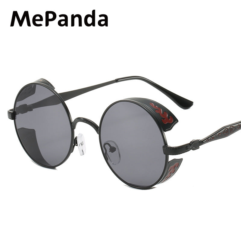 MePanda Round Dot Paint Steampunk Sunglasses UV Protection