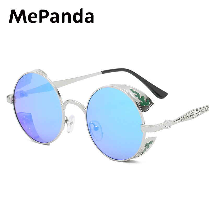 MePanda Round Dot Paint Steampunk Sunglasses UV Protection