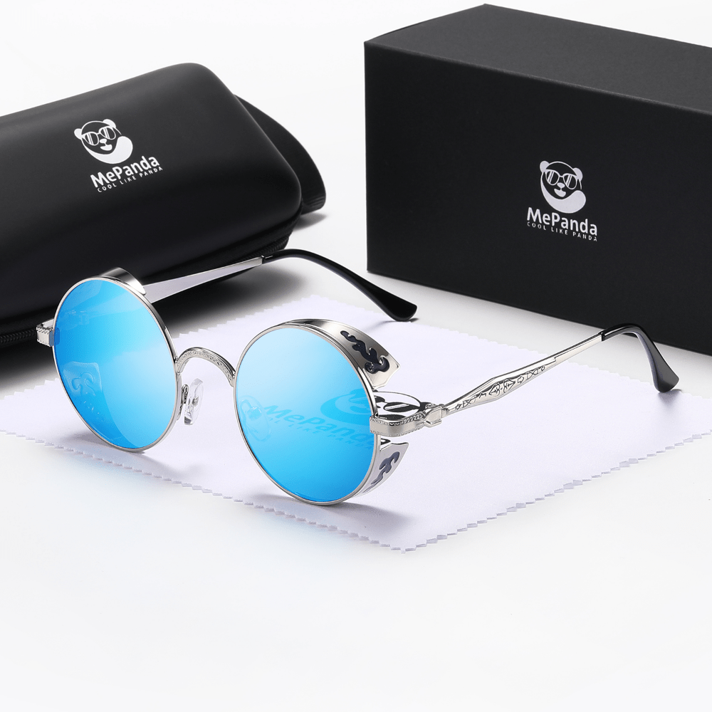 MePanda Round Dot Paint Steampunk Sunglasses UV Protection