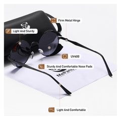 MePanda Round Dot Paint Steampunk Sunglasses UV Protection