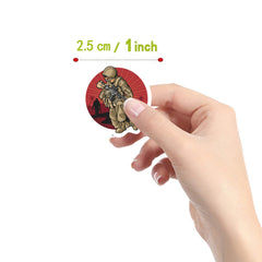 500pcs Military Funny Stickers Pack 2.54 cm 10 Patterns Cartoon Labels