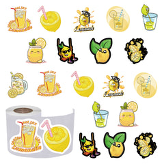 500pcs Lemon Fruit Funny Food Stickers 10 Patterns Pack Cartoon Sticker