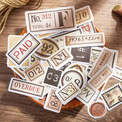 94pcs Retro Number English Border Stickers Student Stationery Arts Crafts