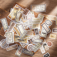 94pcs Retro Number English Border Stickers Student Stationery Arts Crafts