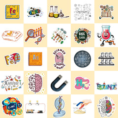 50pcs Lab Equipment Funny Vinyl Stickers Waterproof Pack for Adults Teen Girls