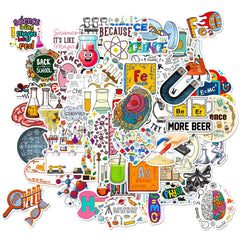 50pcs Lab Equipment Funny Vinyl Stickers Waterproof Pack for Adults Teen Girls