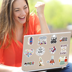 50pcs Lab Equipment Funny Vinyl Stickers Waterproof Pack for Adults Teen Girls