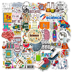 50pcs Lab Equipment Funny Vinyl Stickers Waterproof Pack for Adults Teen Girls