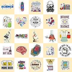 50pcs Lab Equipment Funny Vinyl Stickers Waterproof Pack for Adults Teen Girls