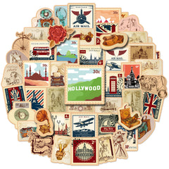 50pcs American Cities Graffiti Stickers Water Bottle Laptop Skateboard Scrapbook