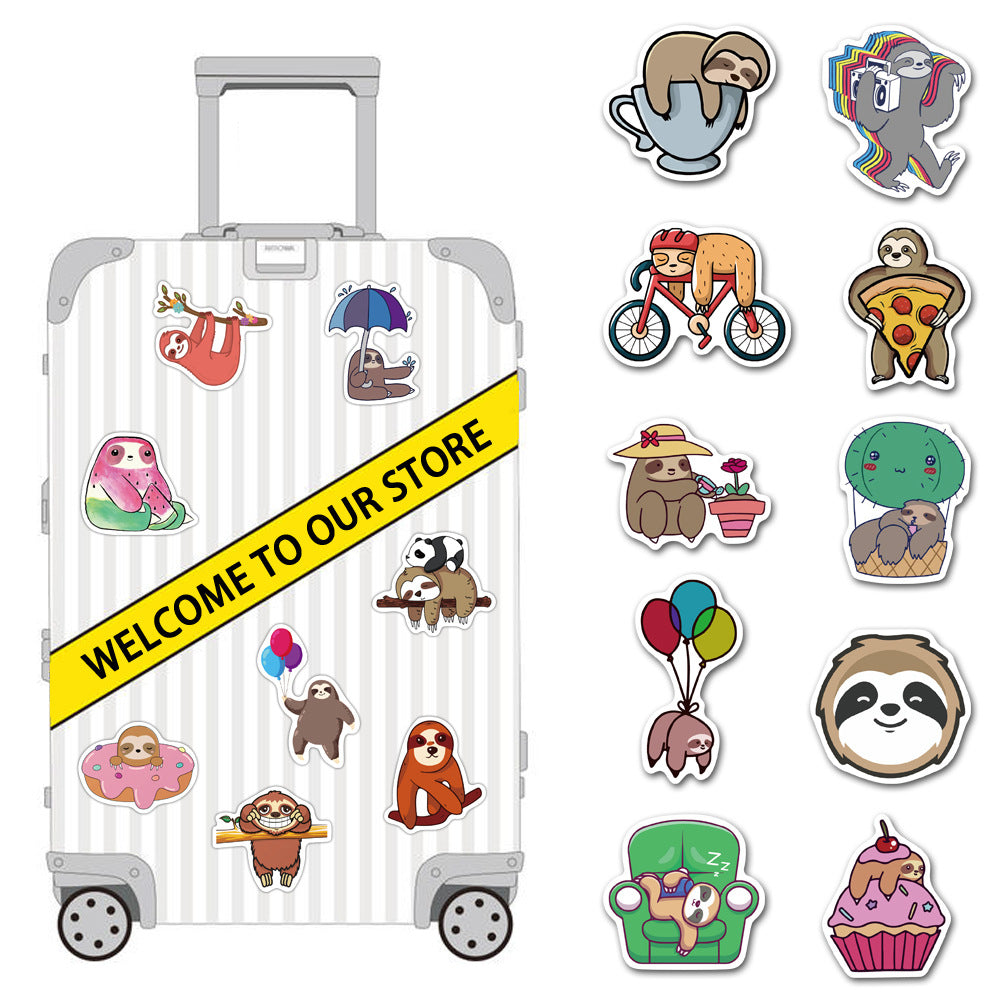 100pcs Sloth Animals Funny Cartoon Deacls Waterproof Stickers For Adults Teens