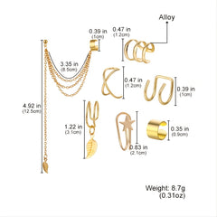 Geometric Cuff Earrings for Banquet