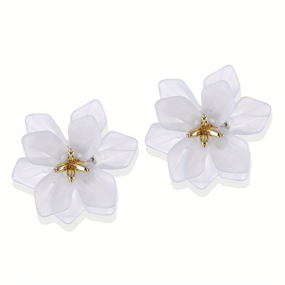Colorful Flower Dangle Earrings - Gift for Women