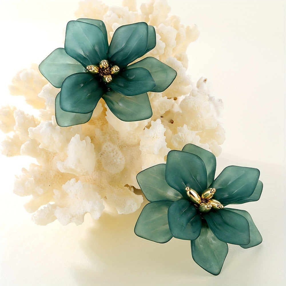 Colorful Flower Dangle Earrings - Gift for Women