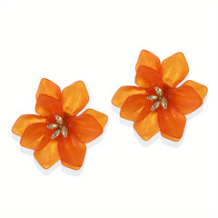 Colorful Flower Dangle Earrings - Gift for Women