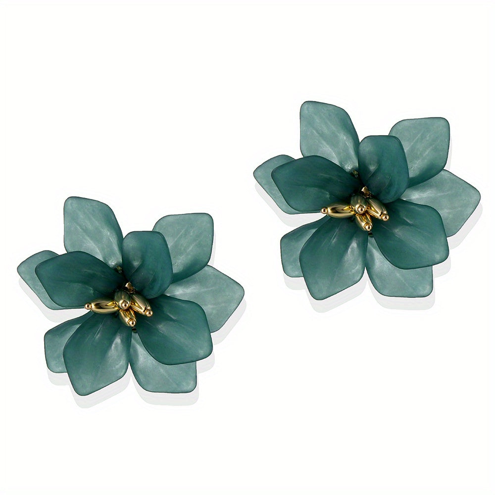 Colorful Flower Dangle Earrings - Gift for Women
