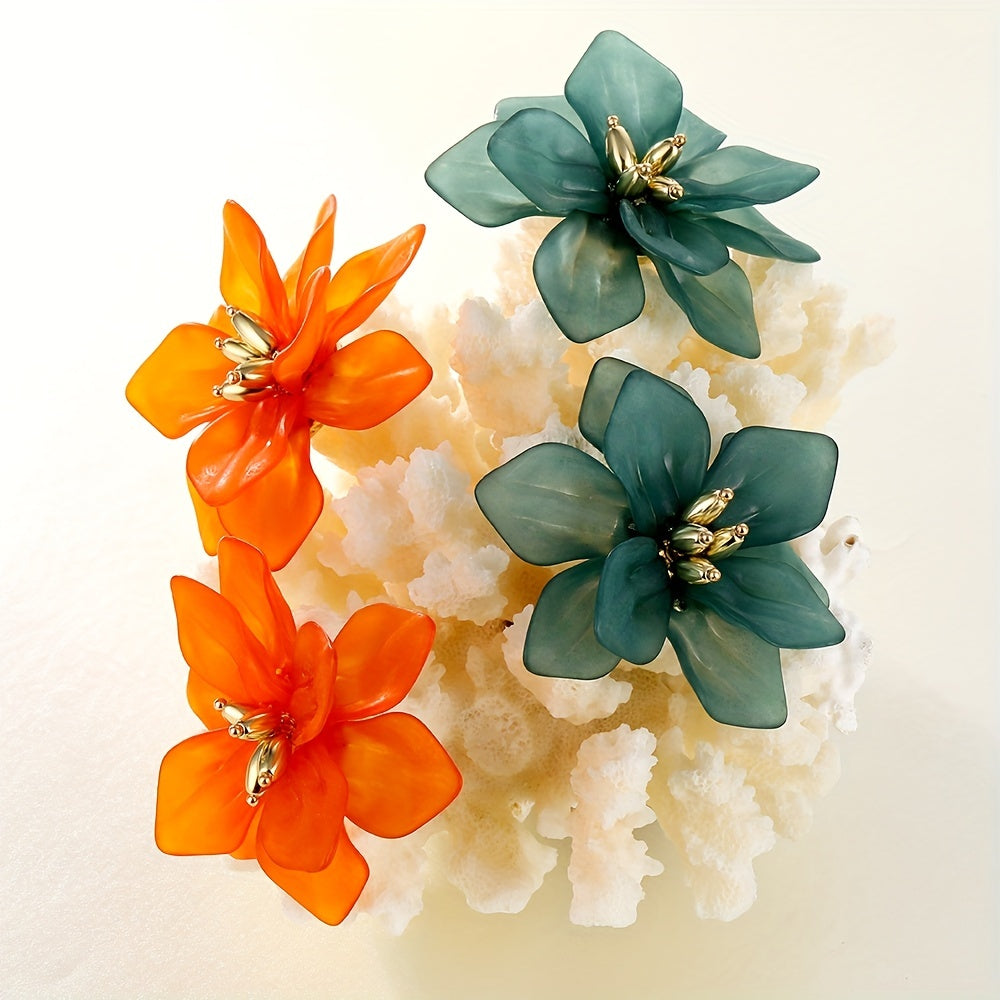 Colorful Flower Dangle Earrings - Gift for Women