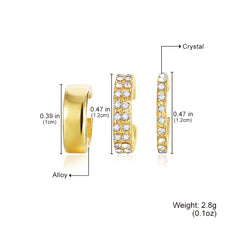 3pcs Rhinestone Ear Clips Set Golden Silver Cuff Earrings for Girls