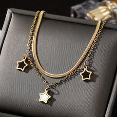Star Pendant Snake Chain Bracelet Y2K Style Hand Chain Jewelry For Girls