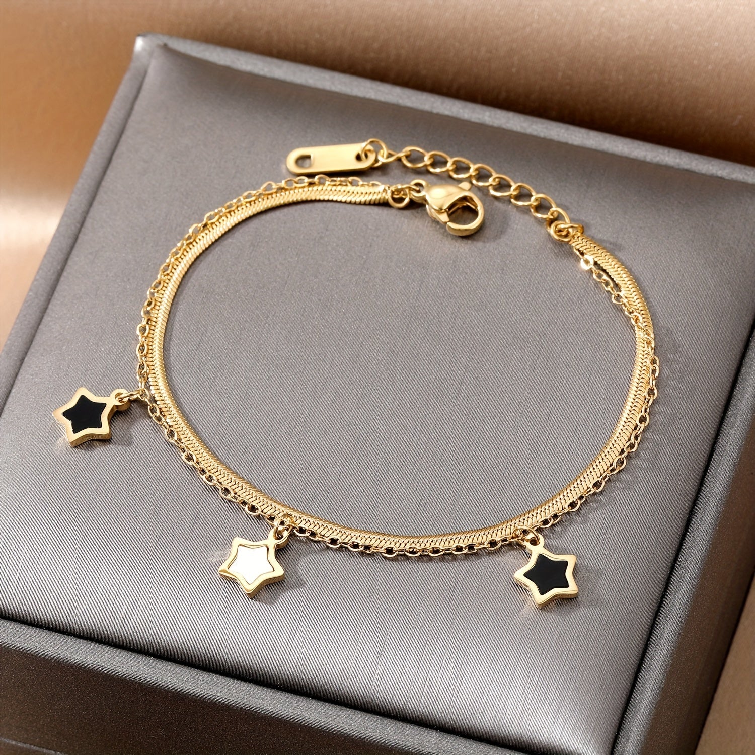 Star Pendant Snake Chain Bracelet Y2K Style Hand Chain Jewelry For Girls