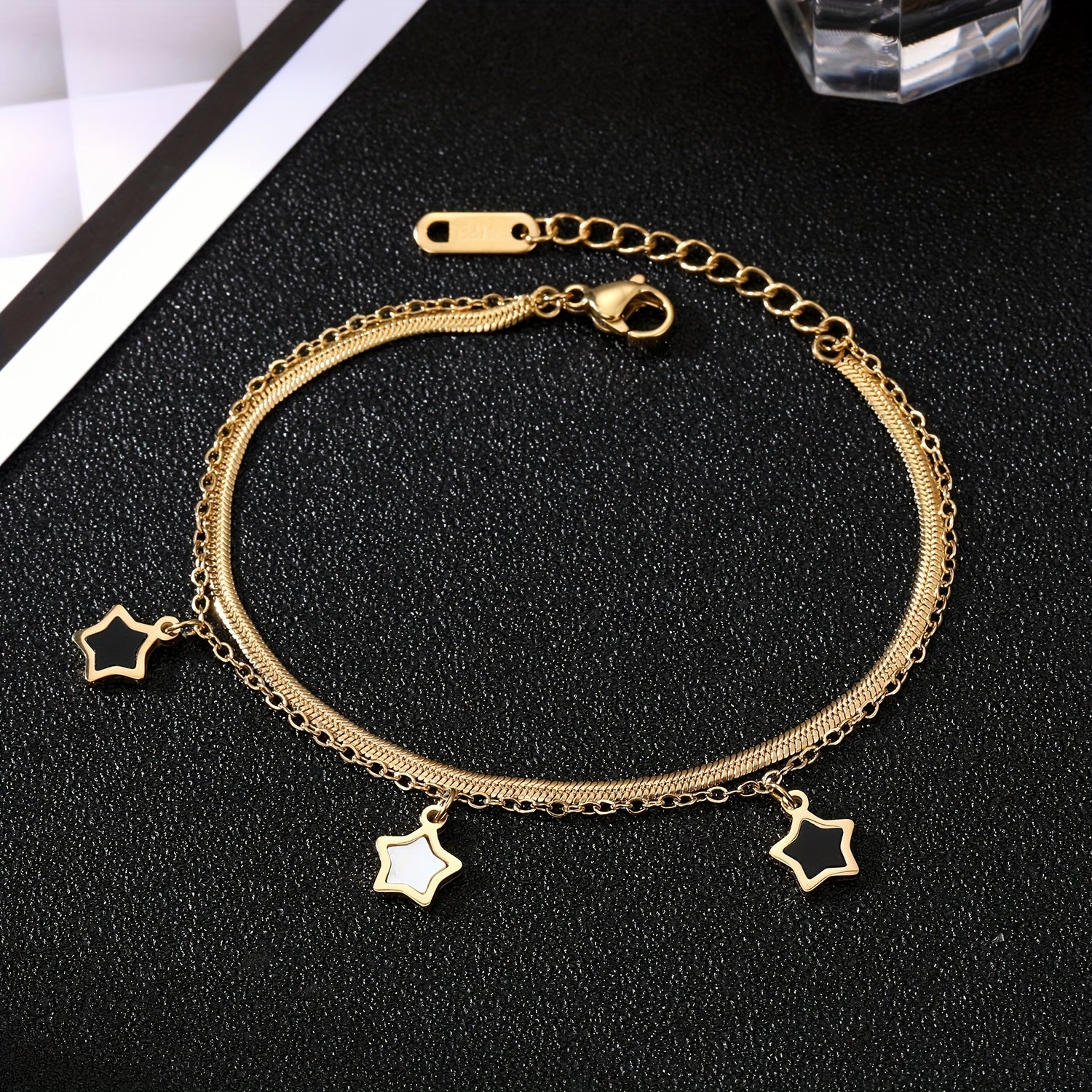 Star Pendant Snake Chain Bracelet Y2K Style Hand Chain Jewelry For Girls
