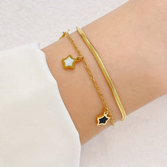 Star Pendant Snake Chain Bracelet Y2K Style Hand Chain Jewelry For Girls