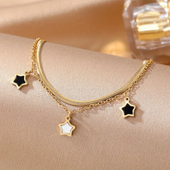 Star Pendant Snake Chain Bracelet Y2K Style Hand Chain Jewelry For Girls