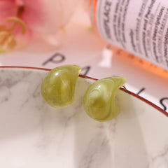 Resin Moon Geometric Stud Earrings for Daily Wear
