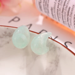 Resin Moon Geometric Stud Earrings for Daily Wear