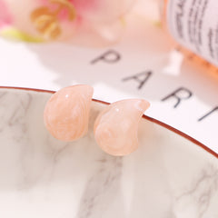 Resin Moon Geometric Stud Earrings for Daily Wear