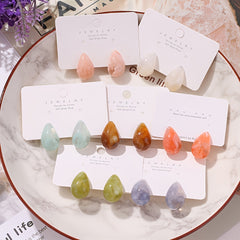 Resin Moon Geometric Stud Earrings for Daily Wear