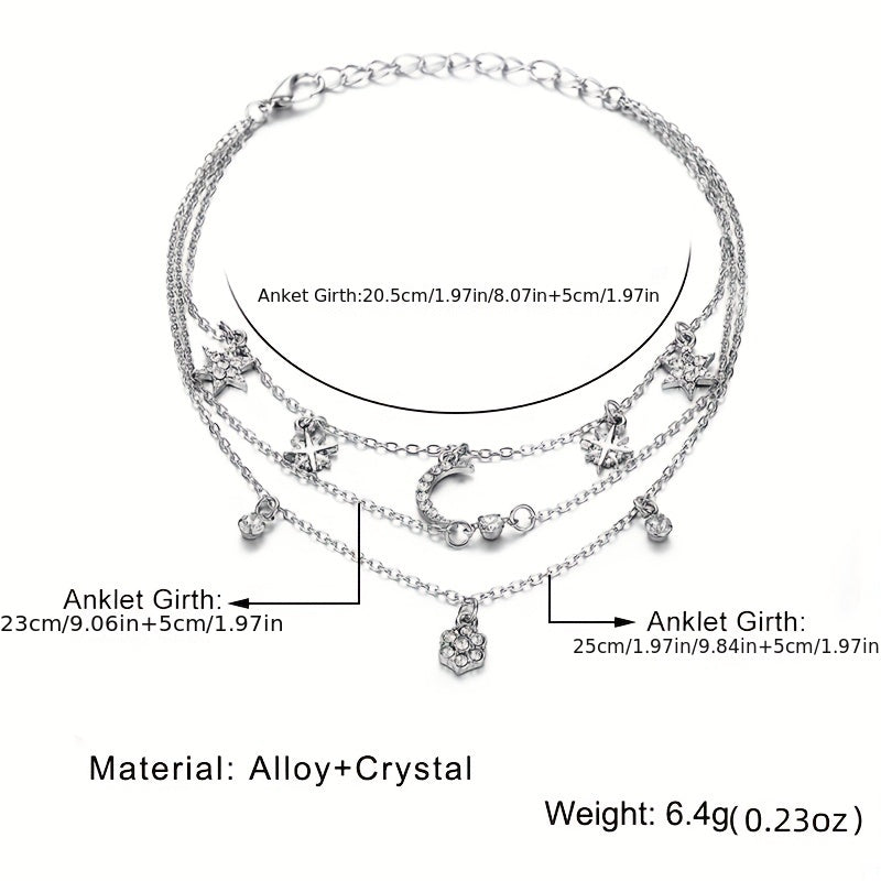 Butterfly Rhinestone Pendant Chain Anklet for Girls