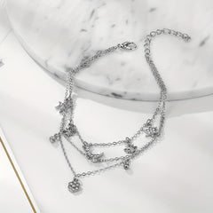 Butterfly Rhinestone Pendant Chain Anklet for Girls