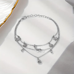Butterfly Rhinestone Pendant Chain Anklet for Girls