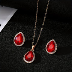 Vintage Teardrop Rhinestone Jewelry Set for Party & Prom