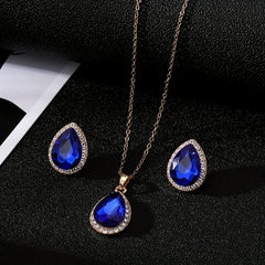 Vintage Teardrop Rhinestone Jewelry Set for Party & Prom