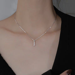 Girl's Geometric Necklace Micro Paved Zircon Pendant Chain