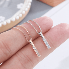 Girl's Geometric Necklace Micro Paved Zircon Pendant Chain