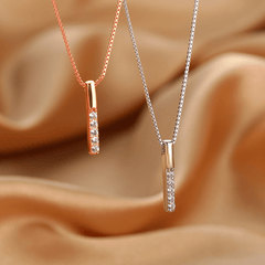 Girl's Geometric Necklace Micro Paved Zircon Pendant Chain