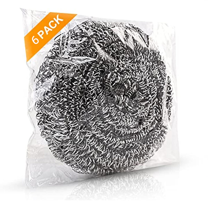 12pcs Stainless Steel Scrubbers Metal Scouring Pads Kitchen Cleaner