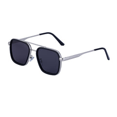 Men's Punk Square Sunglasses Metal Double Beam Driving Eyewear