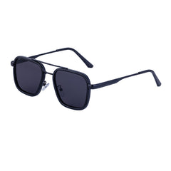 Men's Punk Square Sunglasses Metal Double Beam Driving Eyewear