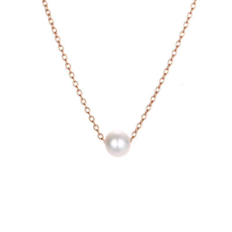 Girl's Faux Pearl Necklace Clavicle Chain Versatile Neck Jewelry Gift