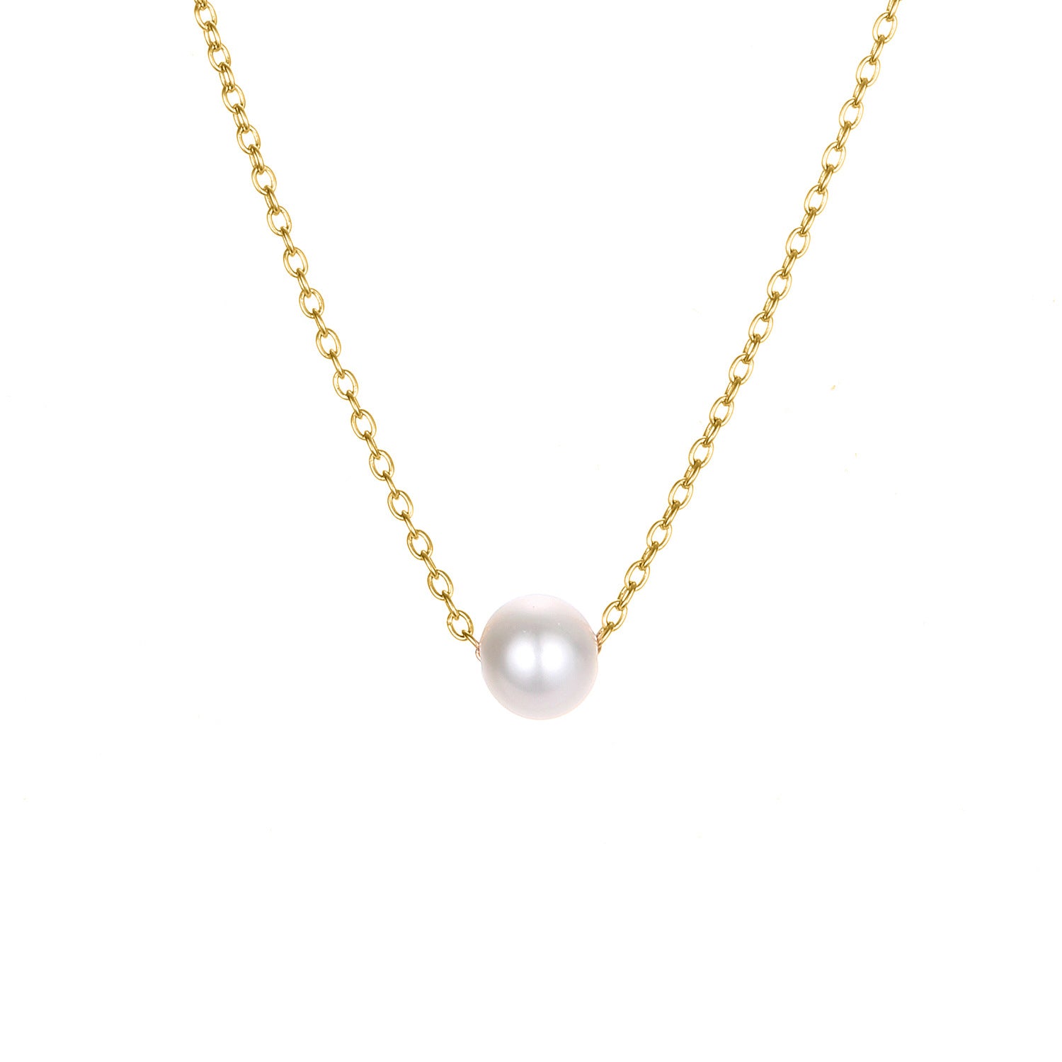 Girl's Faux Pearl Necklace Clavicle Chain Versatile Neck Jewelry Gift