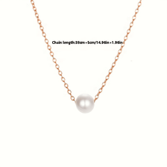Girl's Faux Pearl Necklace Clavicle Chain Versatile Neck Jewelry Gift