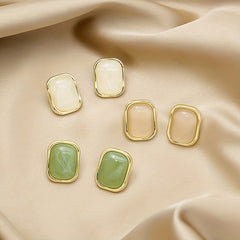 Resin Square Stud Earrings Girls Birthday Party Jewelry