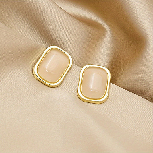 Resin Square Stud Earrings Girls Birthday Party Jewelry