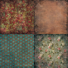 24pcs Scrapbook Paper 6x6 Inch Retro Flowers Pattern Single Sided Paper Pad