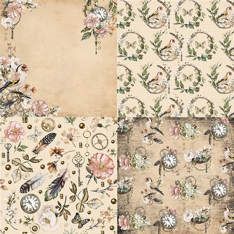 24pcs Wonderland Pattern Scrapbook Paper Pad for DIY Crafts