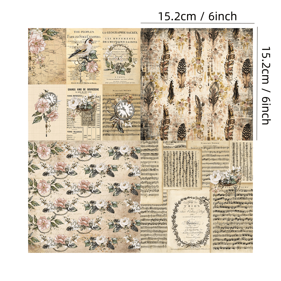 24pcs Wonderland Pattern Scrapbook Paper Pad for DIY Crafts